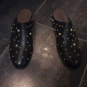 See by Chloe gold-studded clogs with Cuban heel